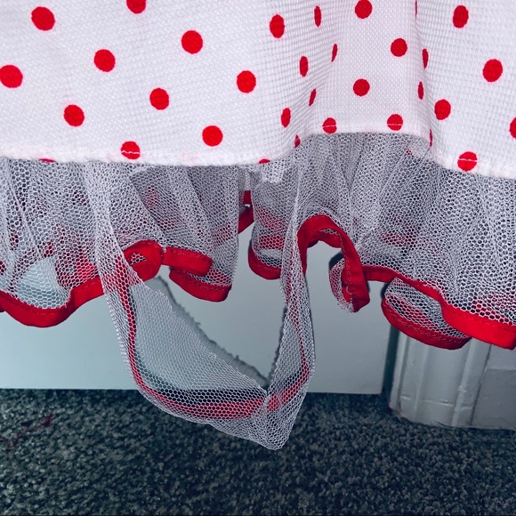 Red polka dot with coverup - Picture 3 of 3